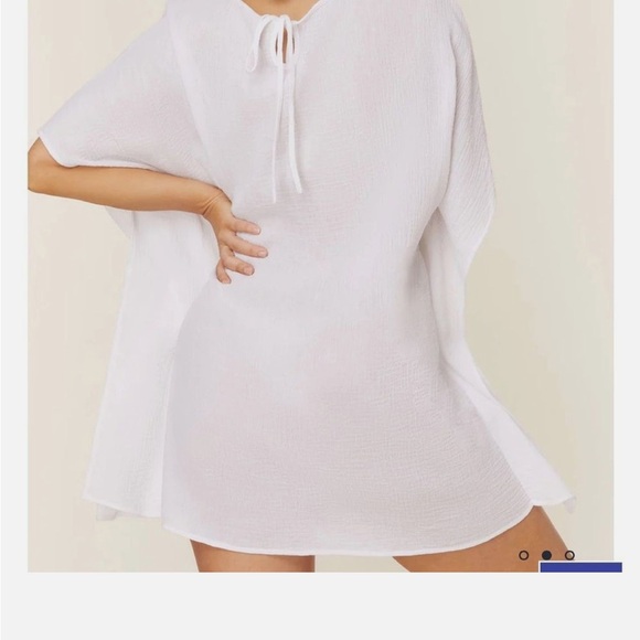 NWT-Andie The Magdalena Kaftan Women's White Swim Cover-Up - Picture 2 of 4